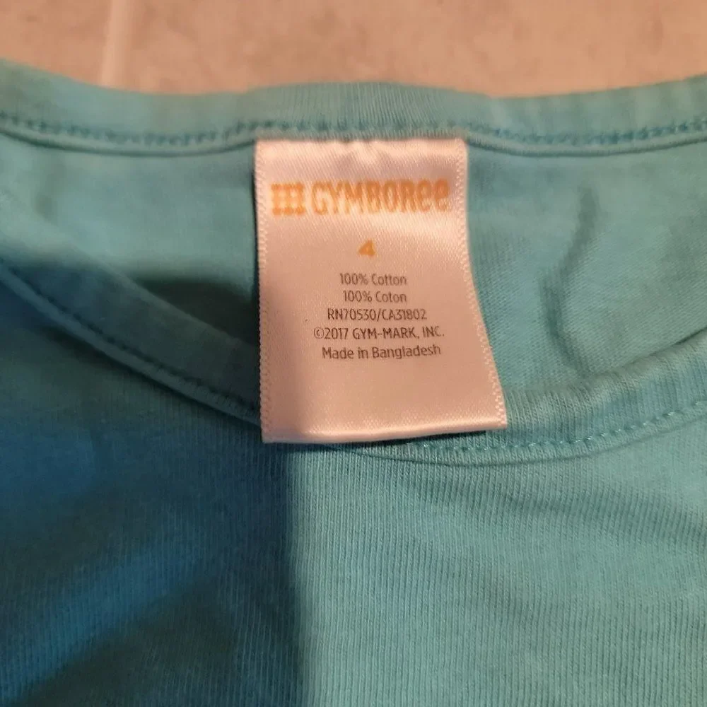 Gymboree Girls Blue Multi Cotton Crew Neck Long Sleeve Pullover Top Size 4